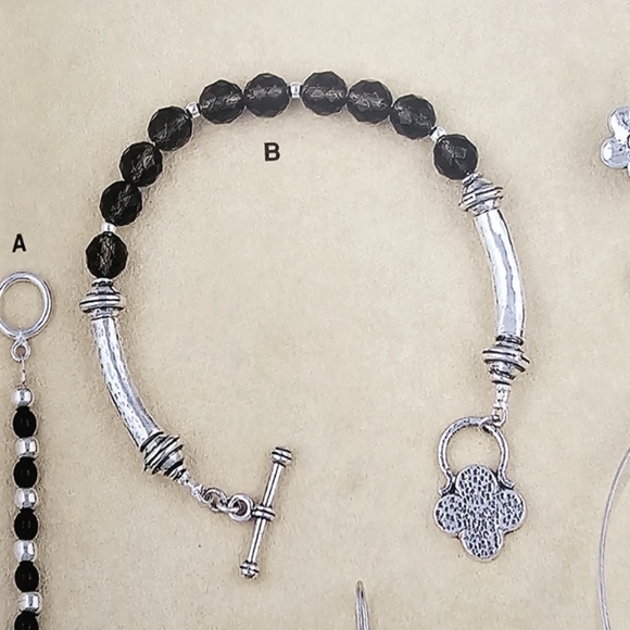 RARE Silpada Sterling Silver Smokey Topaz Clover Charm Bracelet B0689 *Firm* - Picture 6 of 13